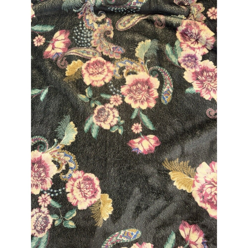 Johnny Was Aditi Robe Reversible Leopard L/XL Cozy Plush Boho Floral Girls Trip - Picture 14 of 16